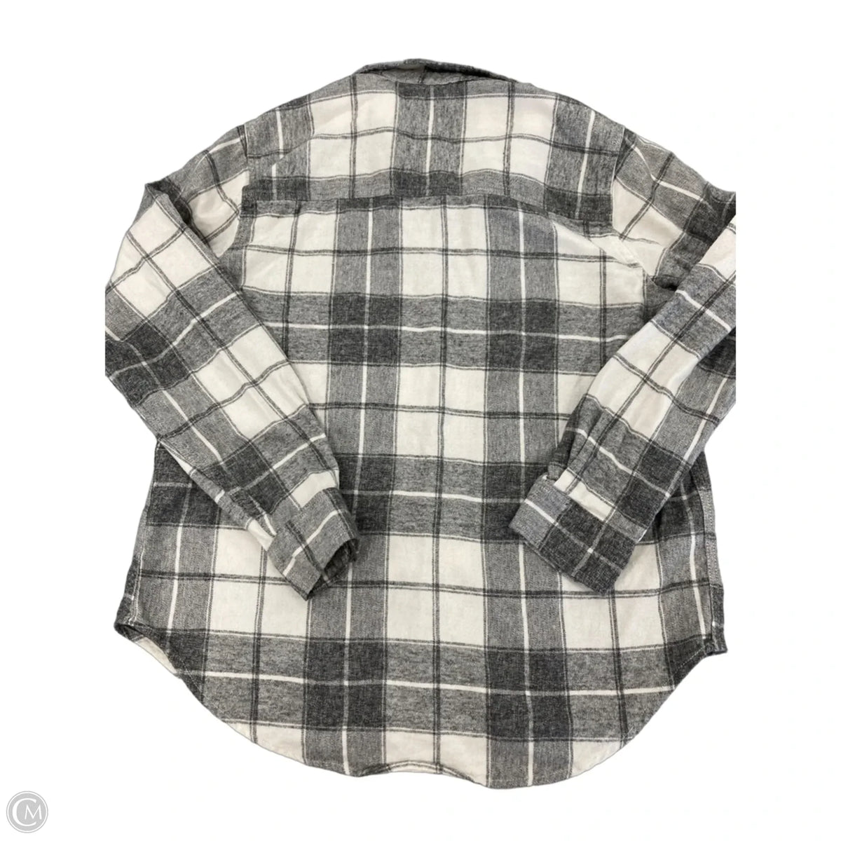 Top Long Sleeve By Universal Thread In Grey & White, Size: S