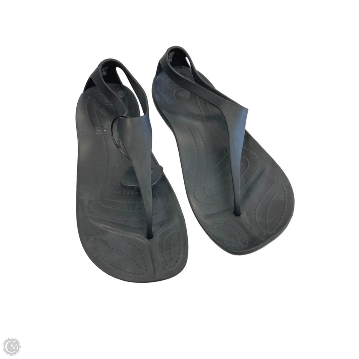 Sandals Flats By Crocs In Black, Size: 9
