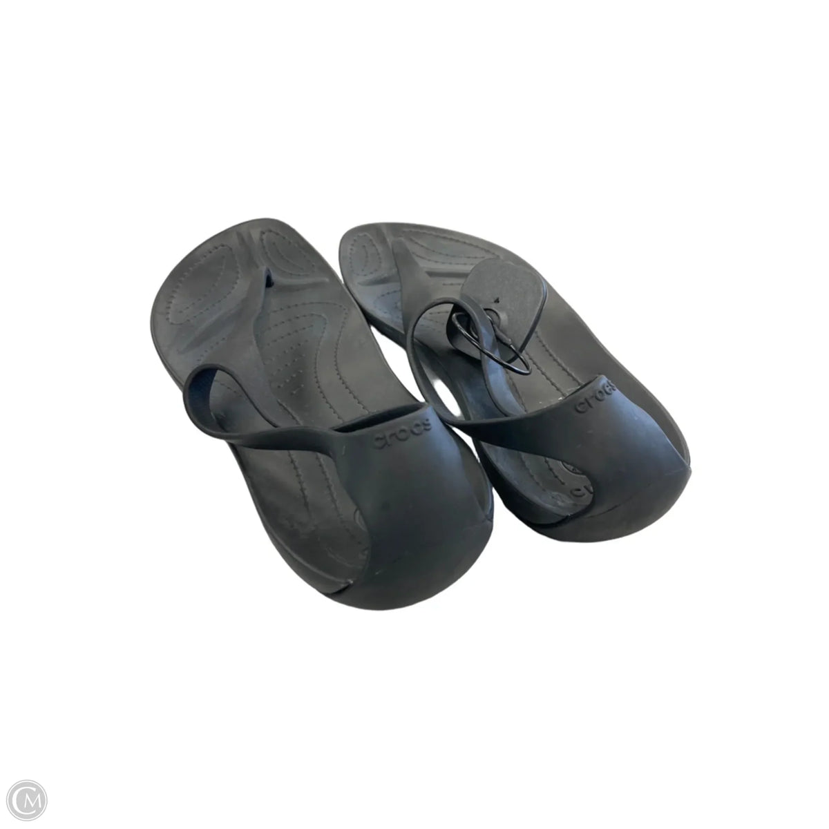 Sandals Flats By Crocs In Black, Size: 9