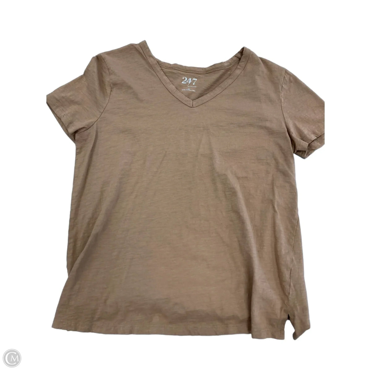 Top Short Sleeve Basic By Maurices In Brown, Size: M
