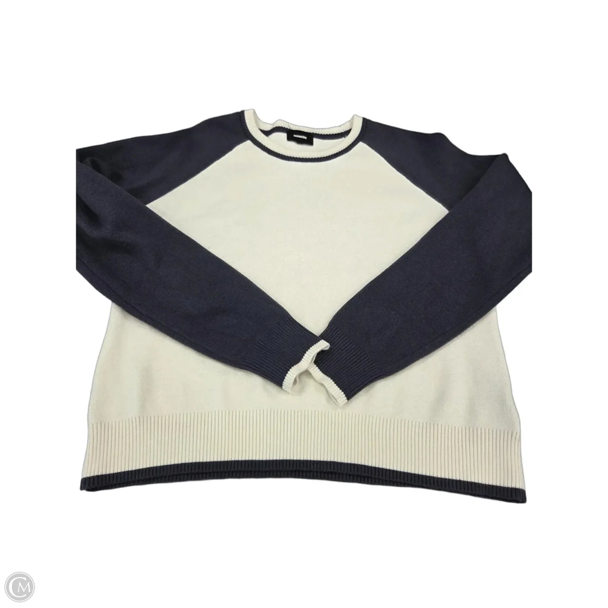Sweater By Monrow In Blue & White, Size: M