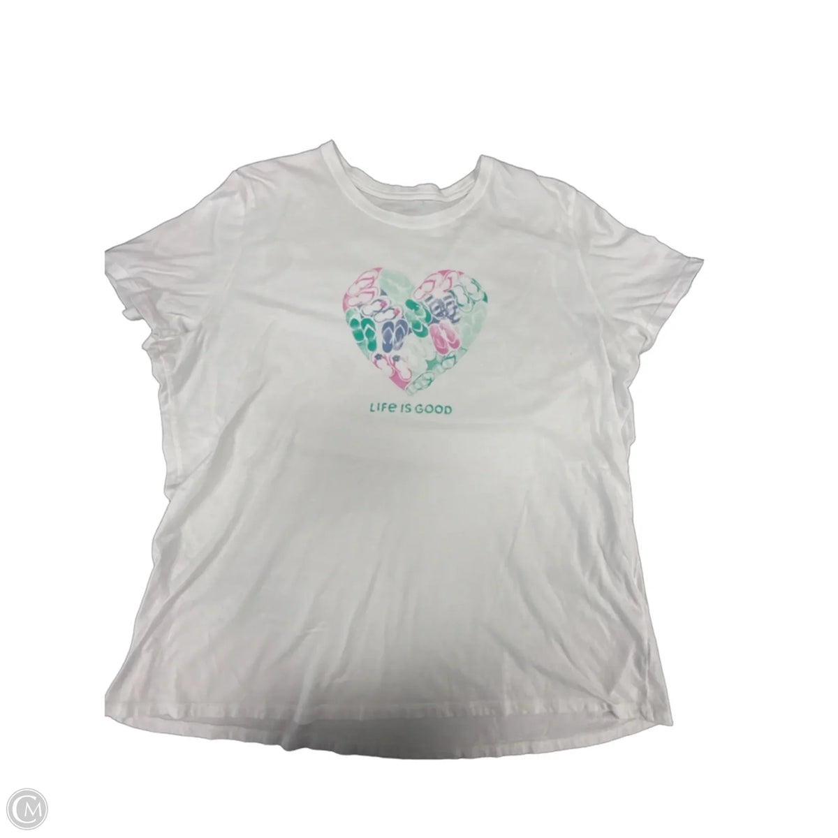 Top Short Sleeve Basic By Life Is Good In White, Size: Xxl