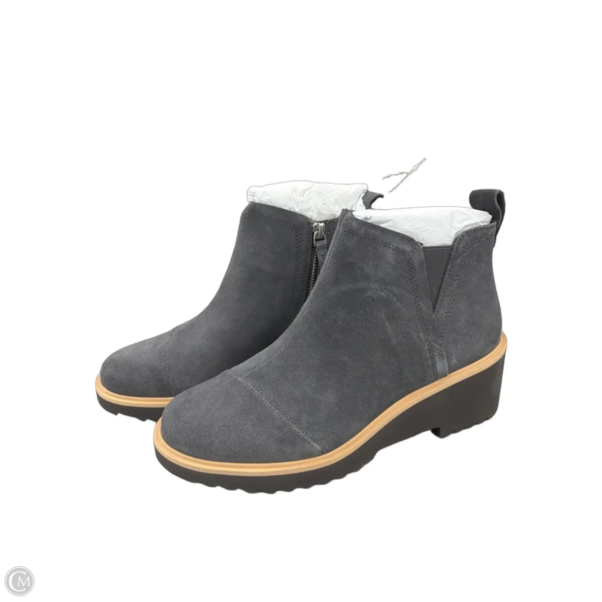 Boots Ankle Flats By Toms In Grey, Size: 10