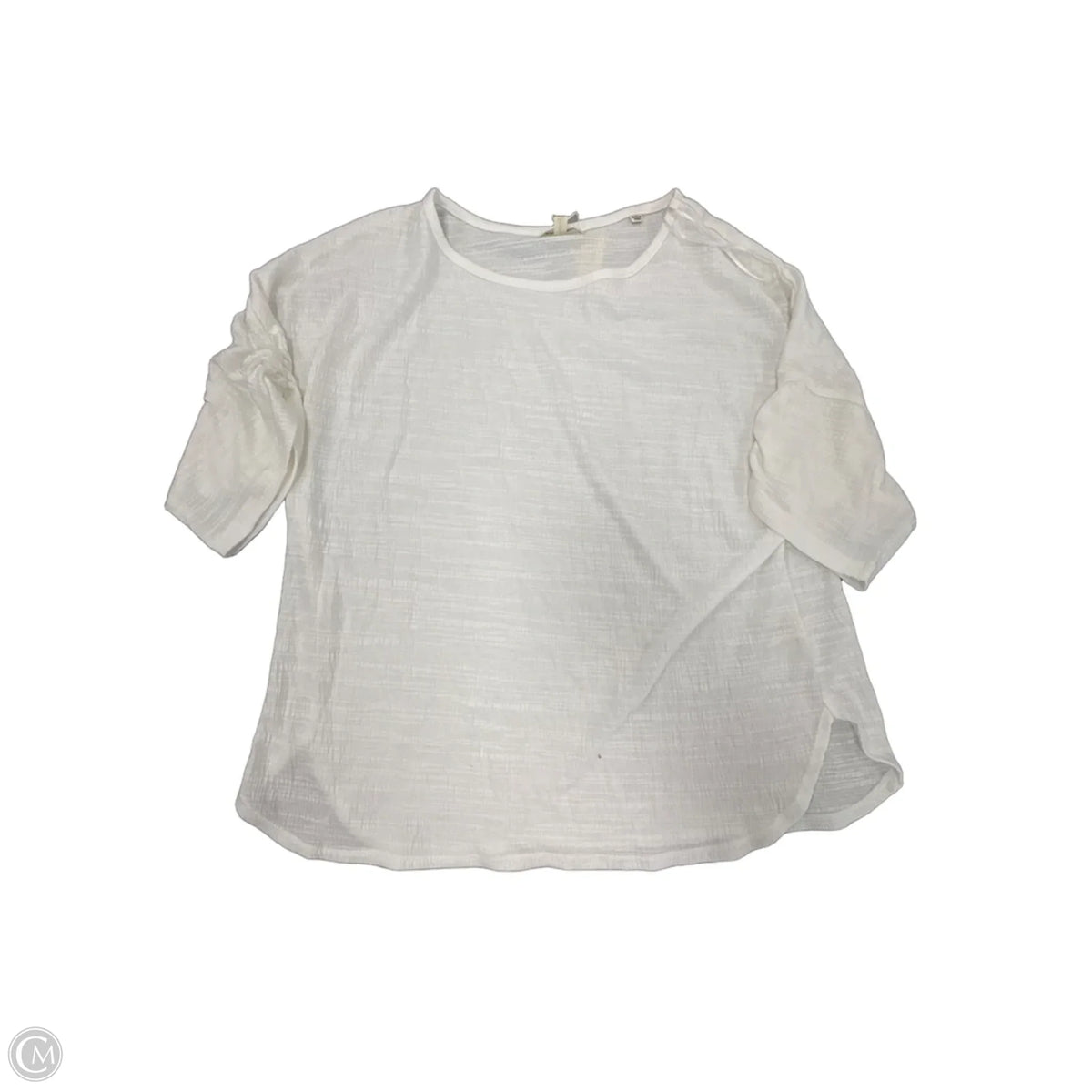 Top Short Sleeve By Max Studio In White, Size: L