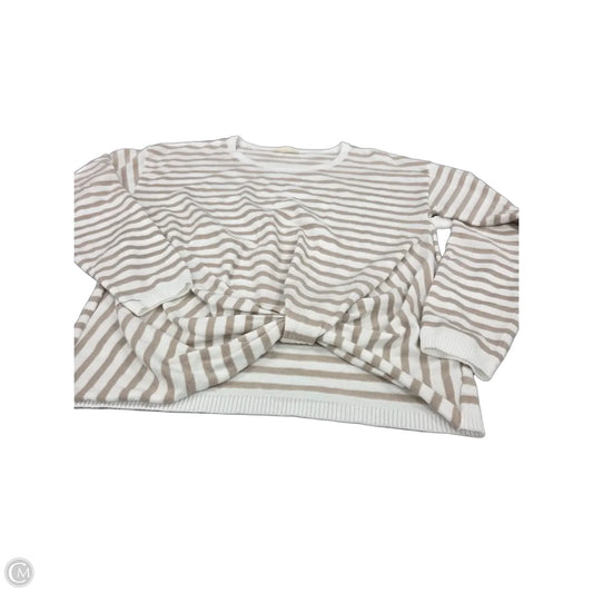 Top Long Sleeve By Lovestitch In Tan & White, Size: M
