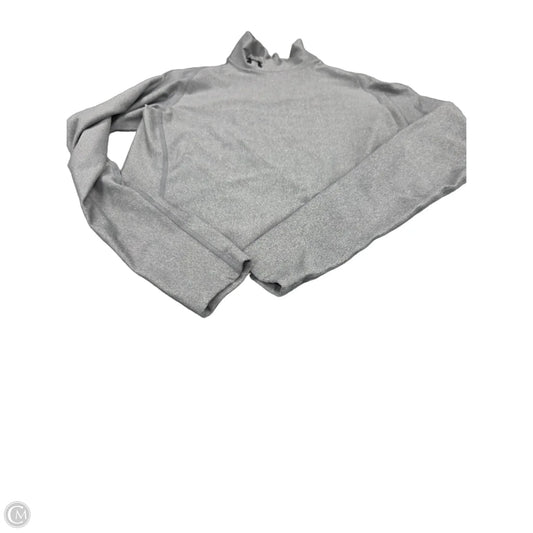 Athletic Top Long Sleeve Collar By Under Armour In Grey, Size: L