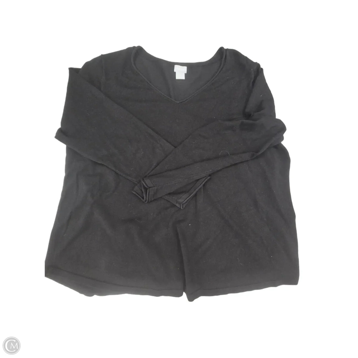 Top Long Sleeve Basic By Chicos In Black, Size: Xl