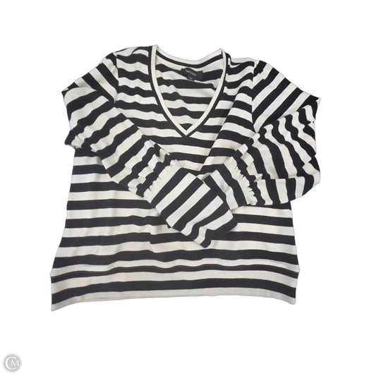 Top Long Sleeve By Karen Kane In Black & Cream, Size: Xl