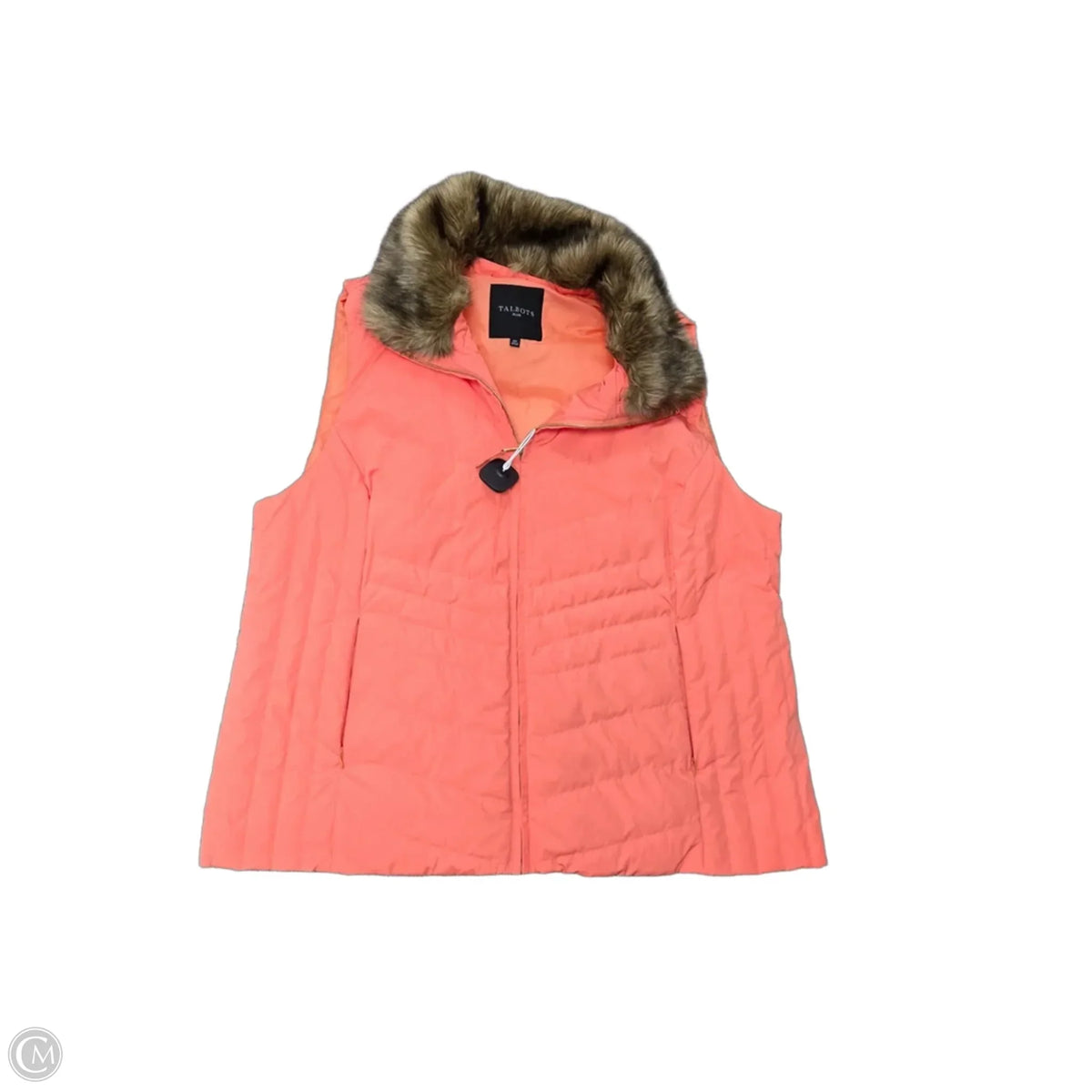 Vest Puffer & Quilted By Talbots In Orange, Size: 2x