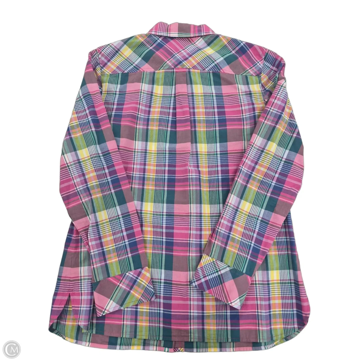 Top Long Sleeve By Talbots In Plaid Pattern, Size: S