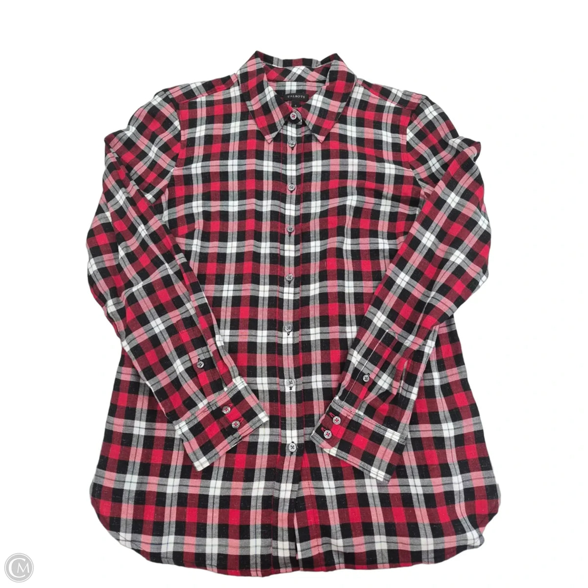 Top Long Sleeve By Talbots In Black & Red, Size: S