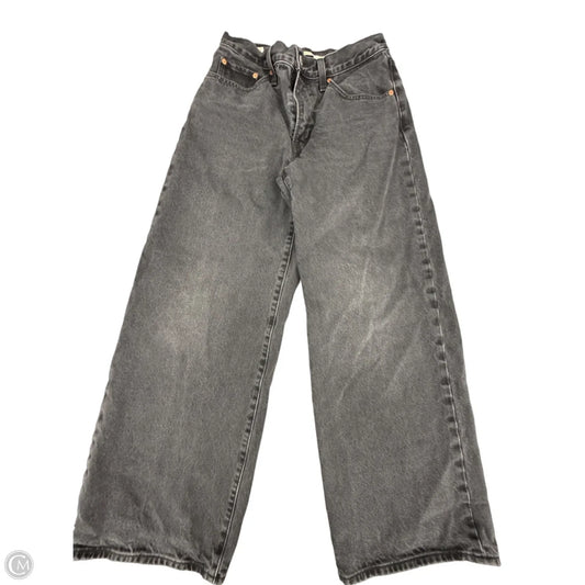 Jeans Wide Leg By Levis In Black Denim, Size: 4