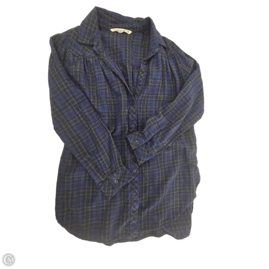 Top Long Sleeve By Hippie Laundry In Plaid Pattern, Size: S