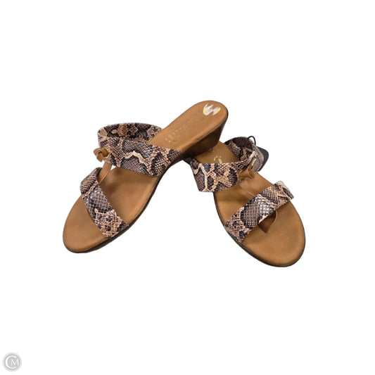 Sandals Flip Flops By Italian Shoemakers In Animal Print, Size: 9