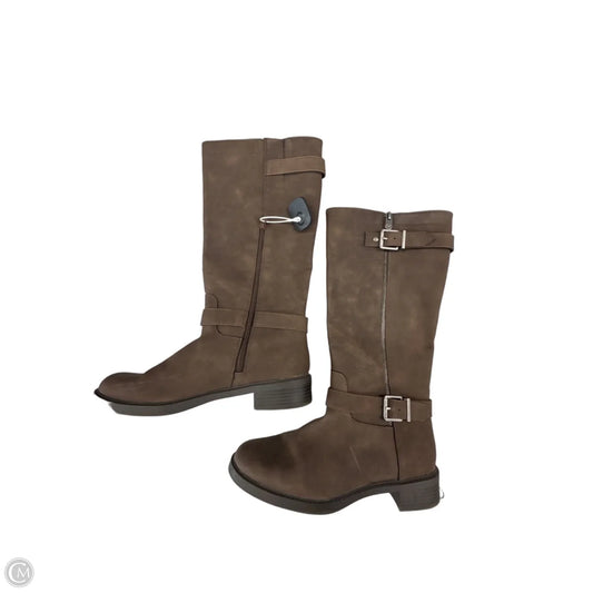 Boots Mid-calf Flats By Kelly And Katie In Brown, Size: 8.5
