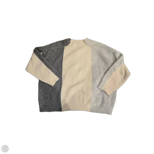 Sweater By Evolution In Cream & Grey, Size: Xl