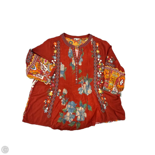 Top Long Sleeve By John Mark In Red, Size: Xl