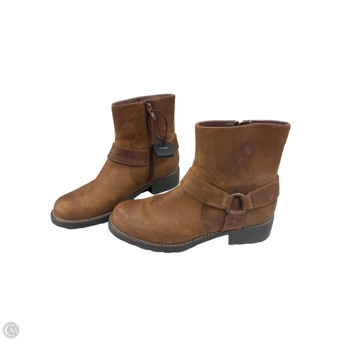 Boots Ankle Flats By Clarks In Brown, Size: 8.5
