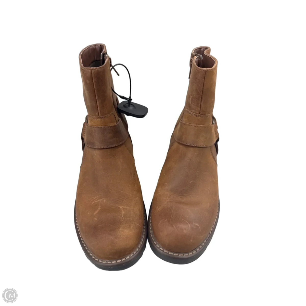 Boots Ankle Flats By Clarks In Brown, Size: 8.5