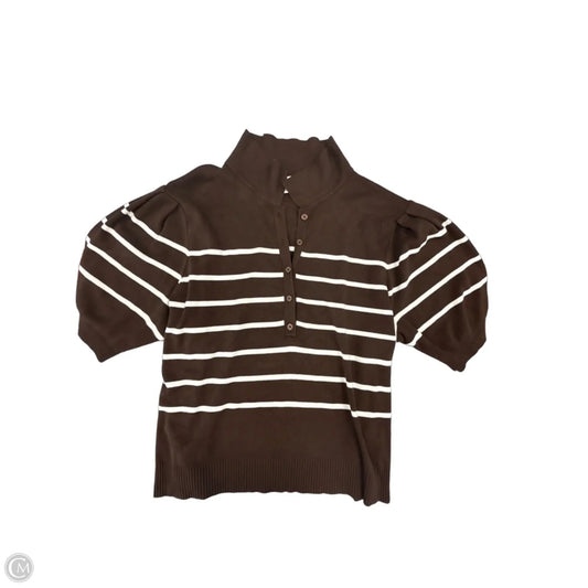 Top Short Sleeve By Free Assembly In Brown, Size: Xxl
