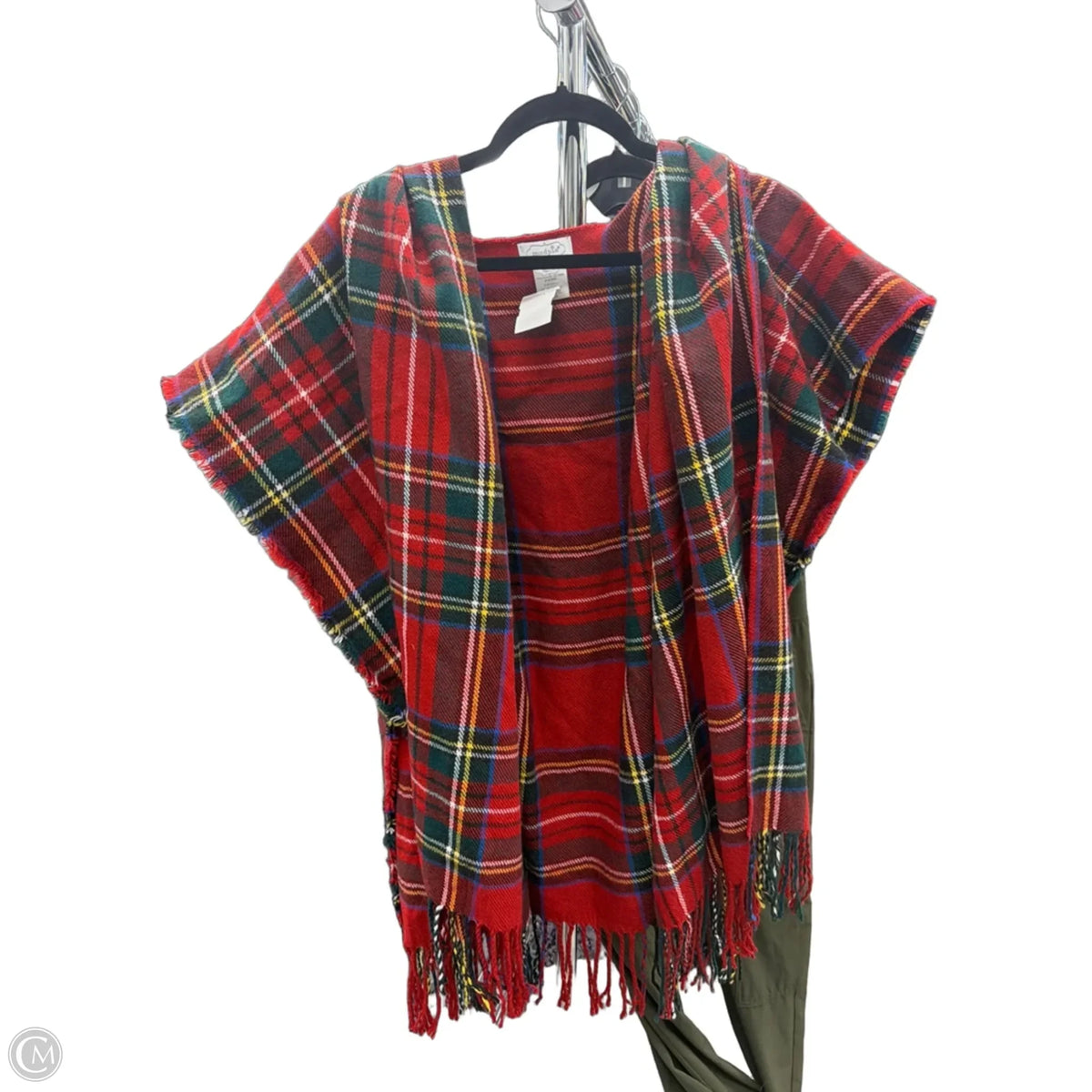 Shawl By Mudpie In Plaid Pattern, Size: Onesize