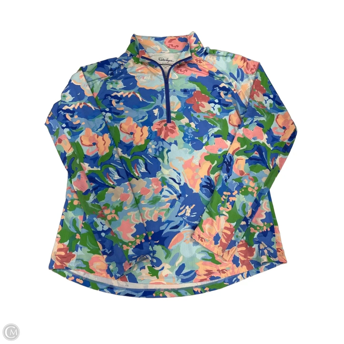 Top Long Sleeve By Walter Hagen In Blue & Pink, Size: Xxl