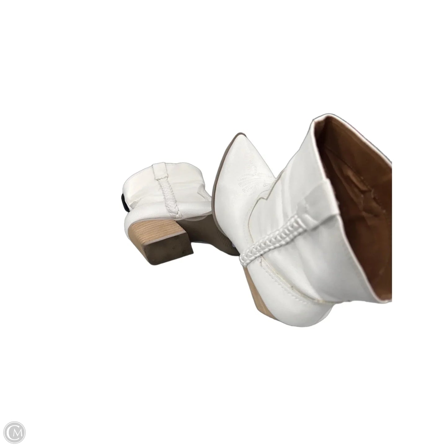 Boots Ankle Heels By Cme In White, Size: 7