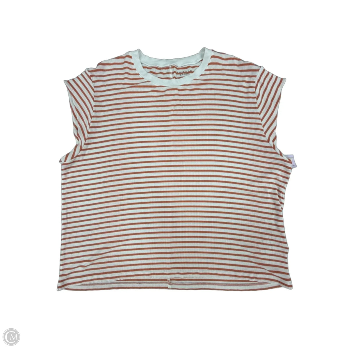 Top Short Sleeve Basic By American Eagle In Orange & White, Size: Xl