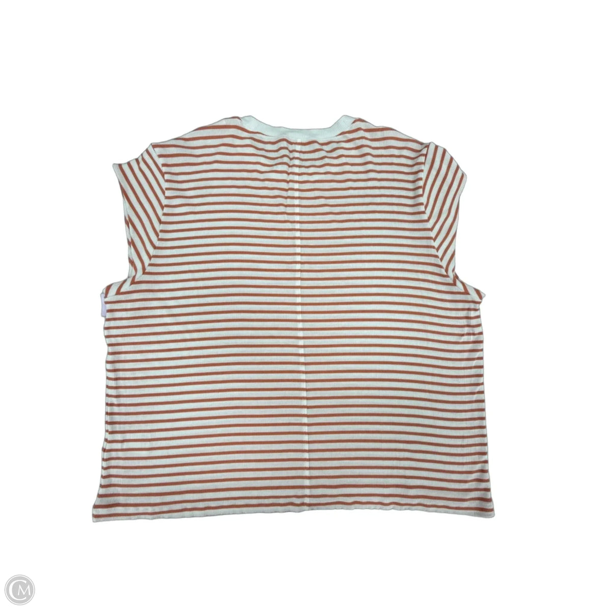 Top Short Sleeve Basic By American Eagle In Orange & White, Size: Xl