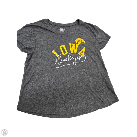 Top Short Sleeve By Hanes In Grey, Size: Xl