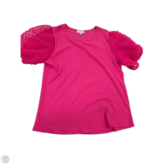 Top Short Sleeve By Kim & Cami In Pink, Size: Xl