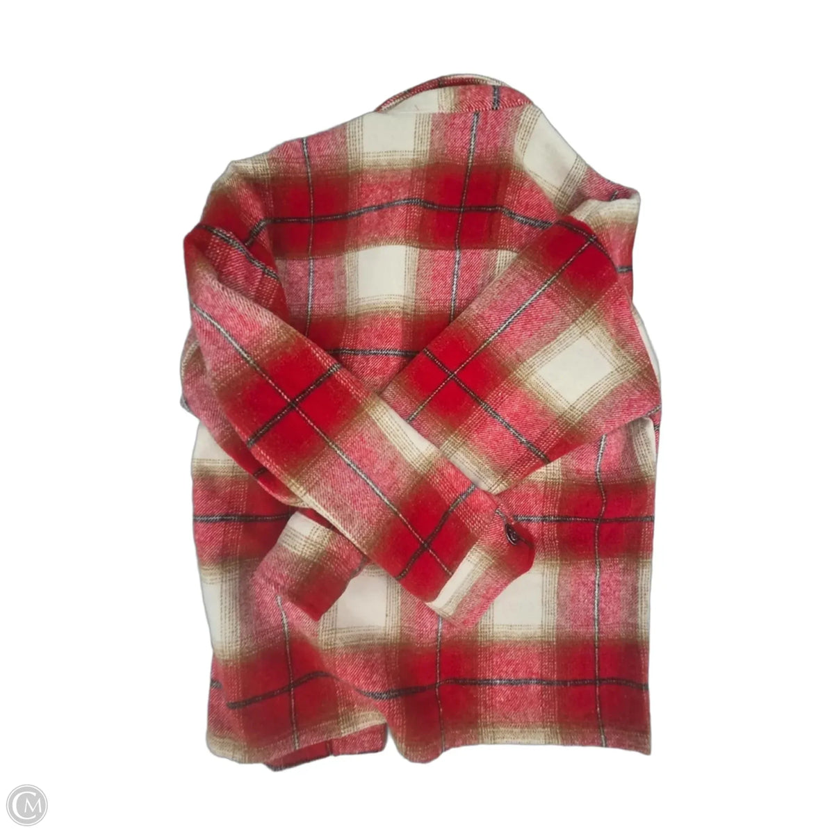 Jacket Shirt By C By One In Red & White, Size: Sp