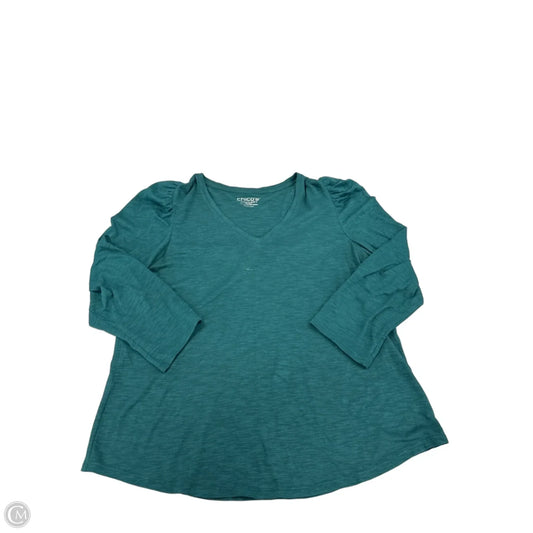 Top 3/4 Sleeve By Chicos In Teal, Size: L