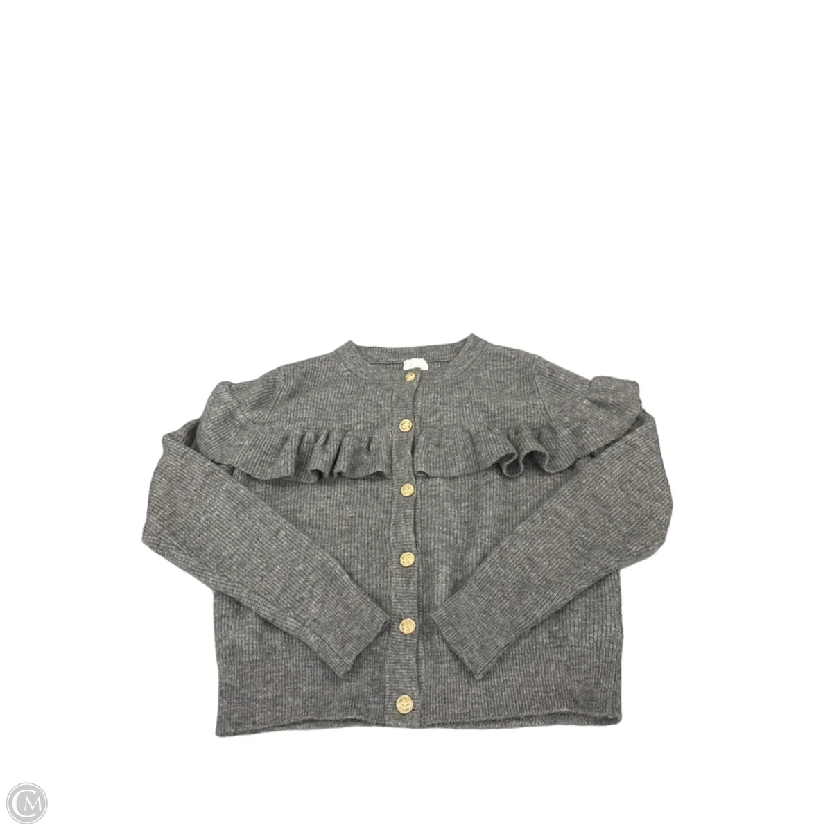 Sweater Cardigan By H&m In Grey, Size: L