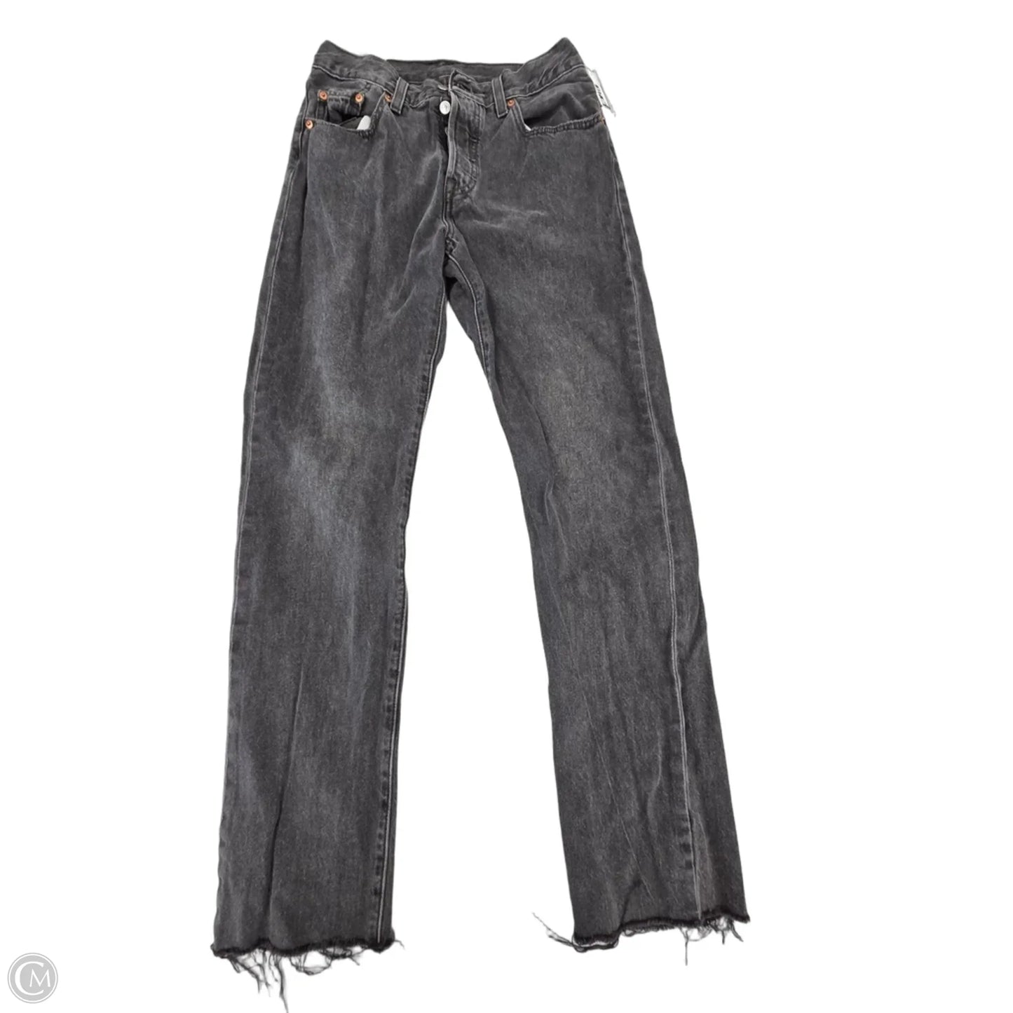 Jeans Straight By Levis In Black Denim, Size: 4