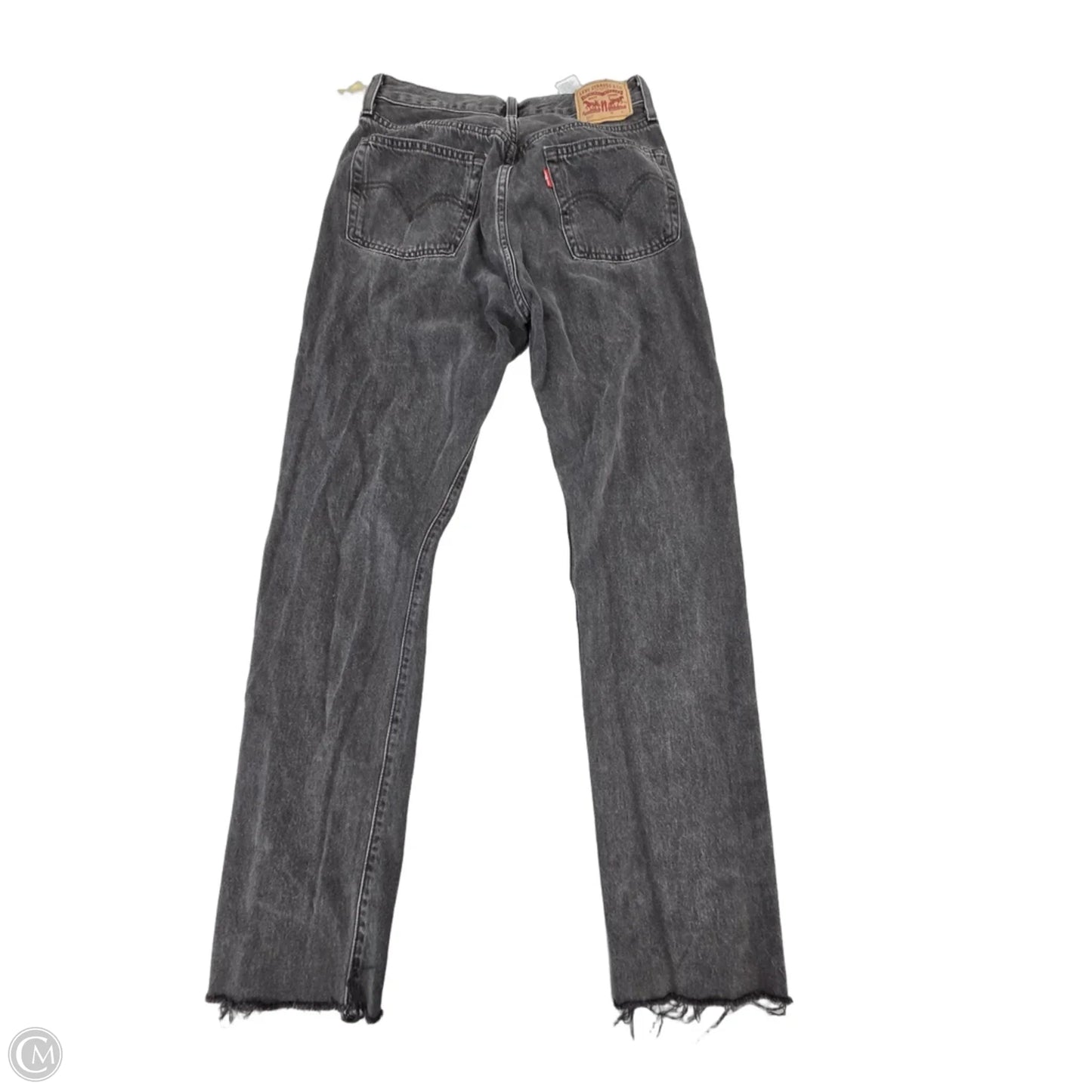 Jeans Straight By Levis In Black Denim, Size: 4