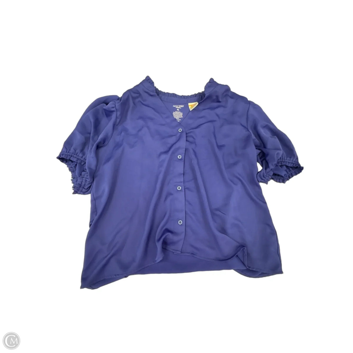 Top Short Sleeve By Nine West In Blue, Size: Xl