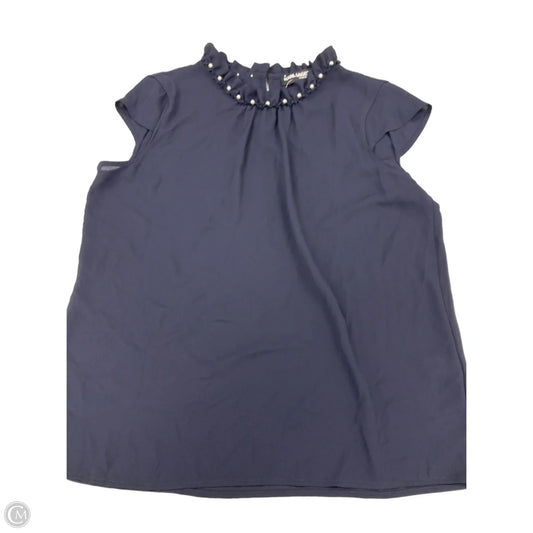 Top Short Sleeve Designer By Karl Lagerfeld In Navy, Size: L