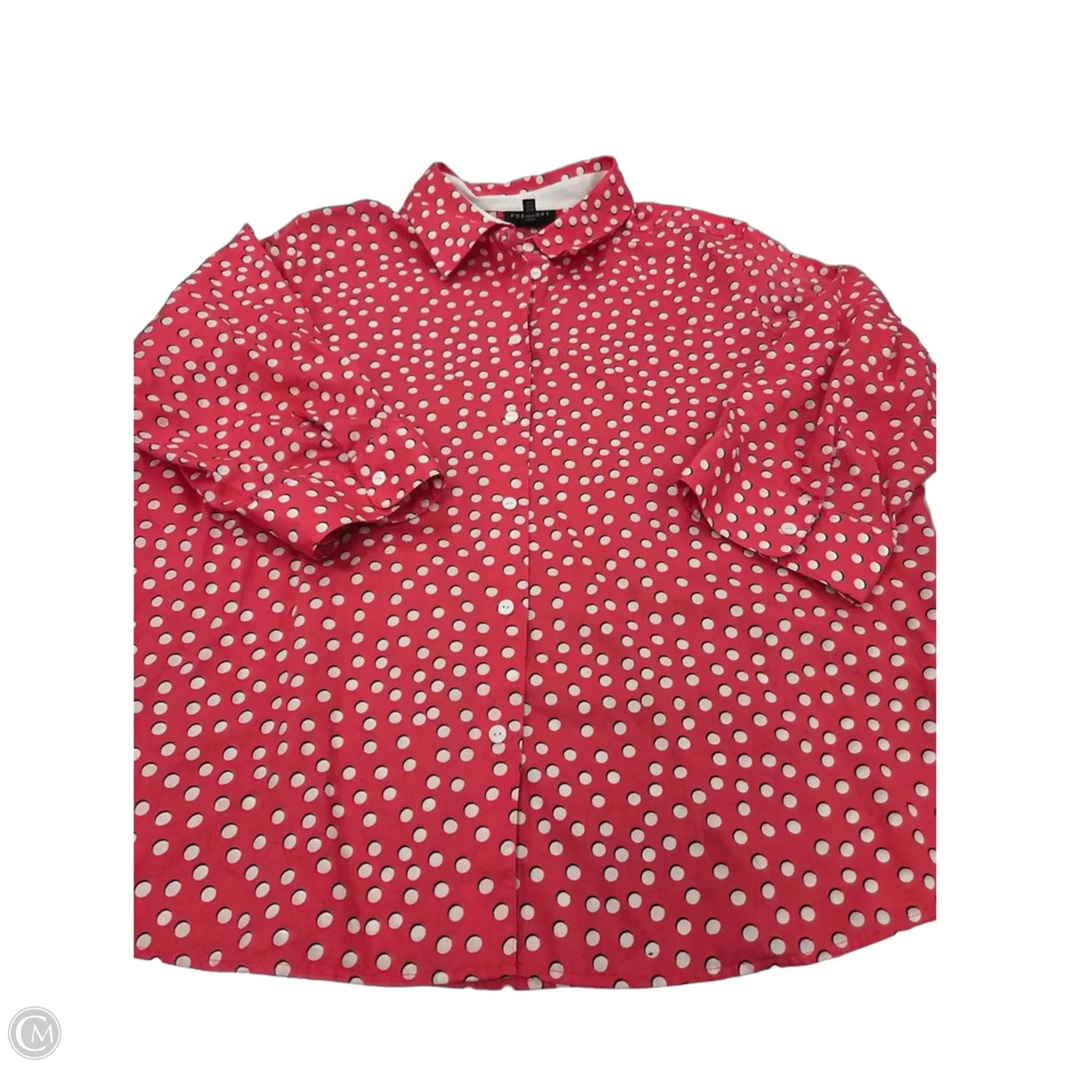 Top Long Sleeve By Foxcroft In Polkadot Pattern, Size: 2x