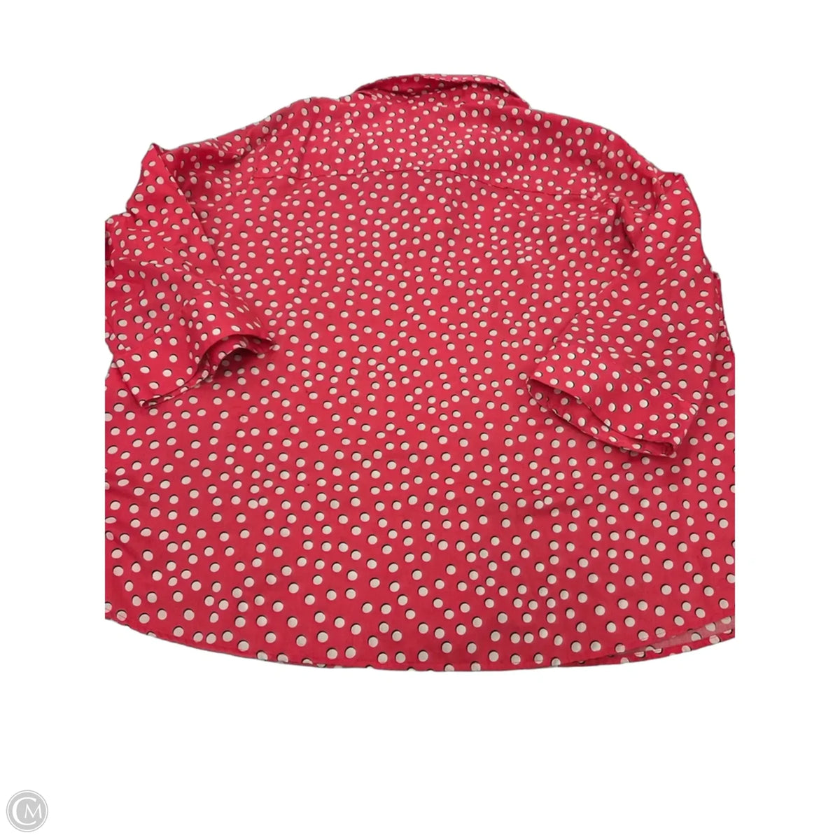Top Long Sleeve By Foxcroft In Polkadot Pattern, Size: 2x