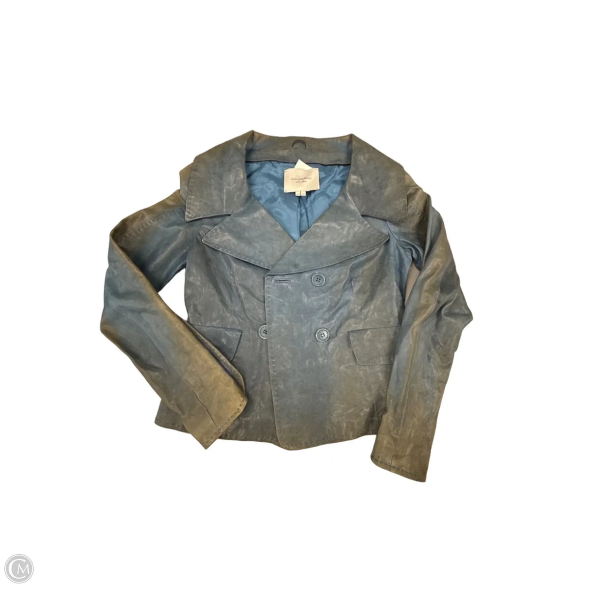 Jacket Leather By Cme In Blue & Brown, Size: M