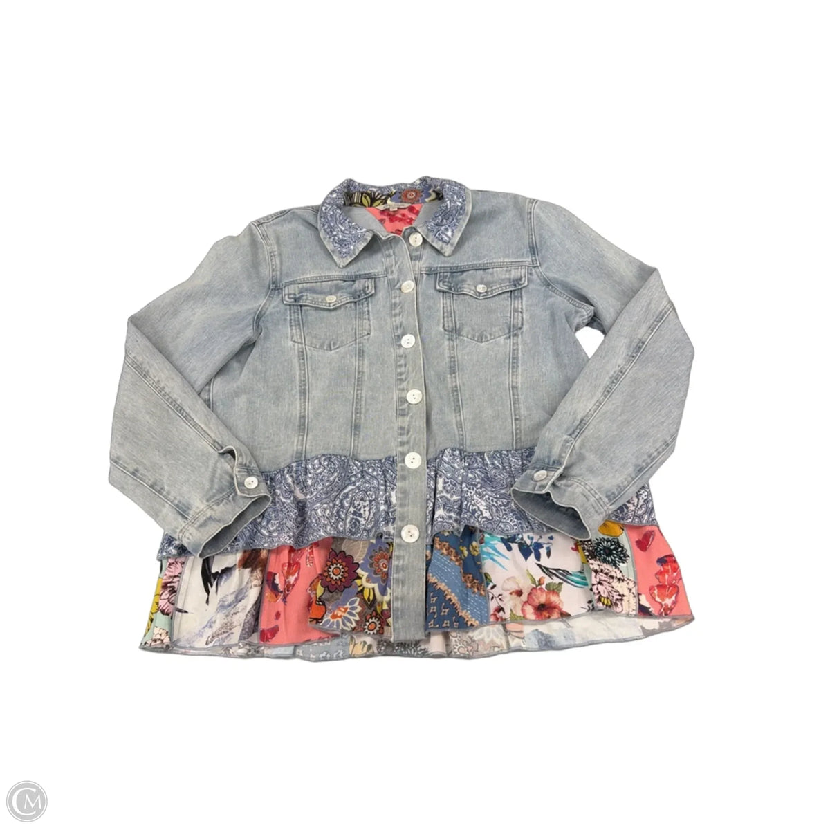 Jacket Denim By John Mark In Blue Denim, Size: L