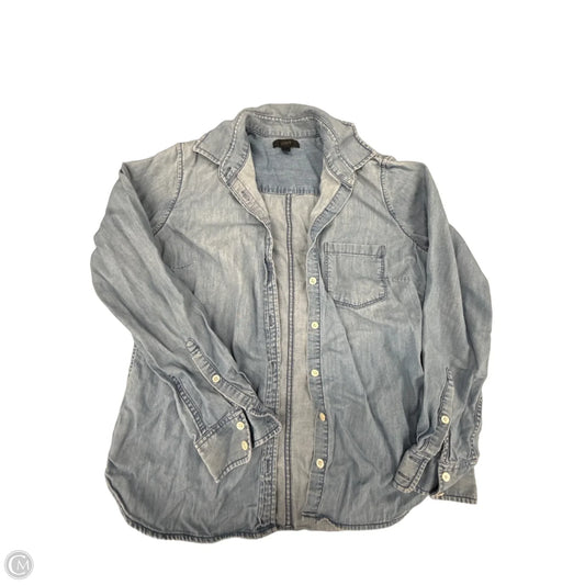 Top Long Sleeve By J. Crew In Blue Denim, Size: M