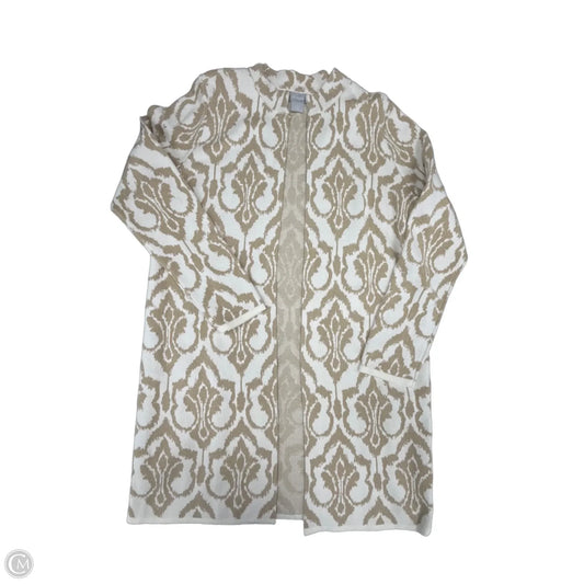 Cardigan By Chicos In Gold & White, Size: M