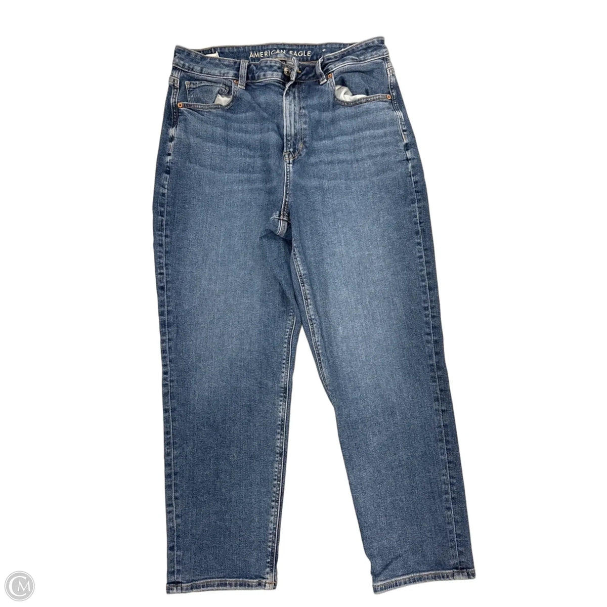 Jeans Straight By American Eagle In Blue Denim, Size: 12