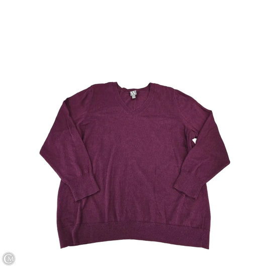 Sweater By Worthington In Purple, Size: 2x