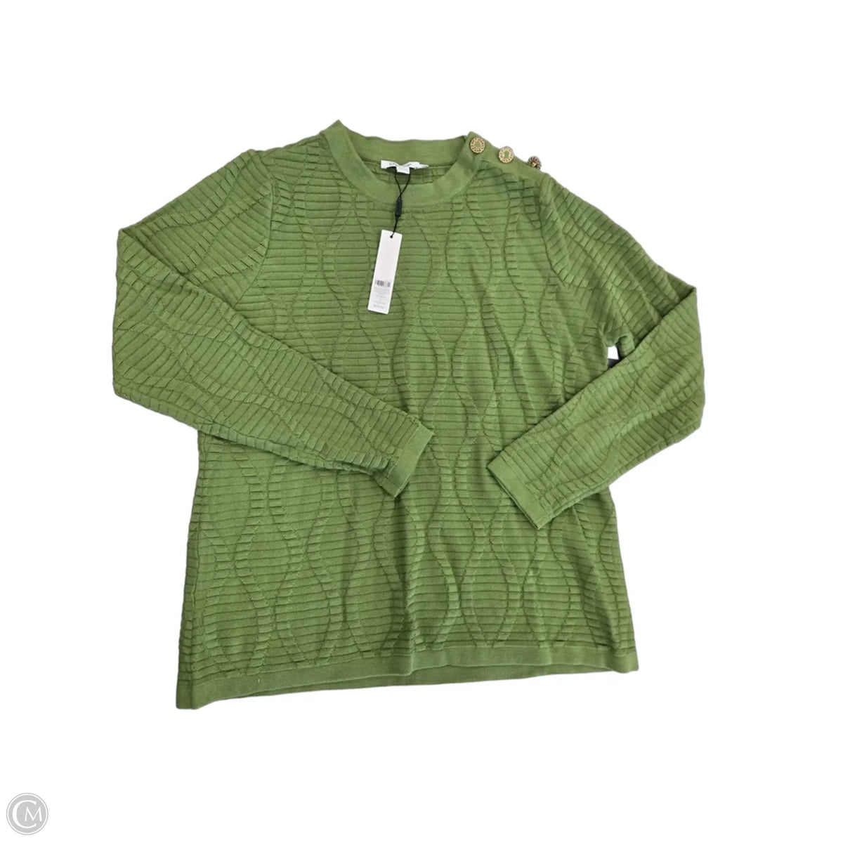Top Long Sleeve By Chicos In Green, Size: M