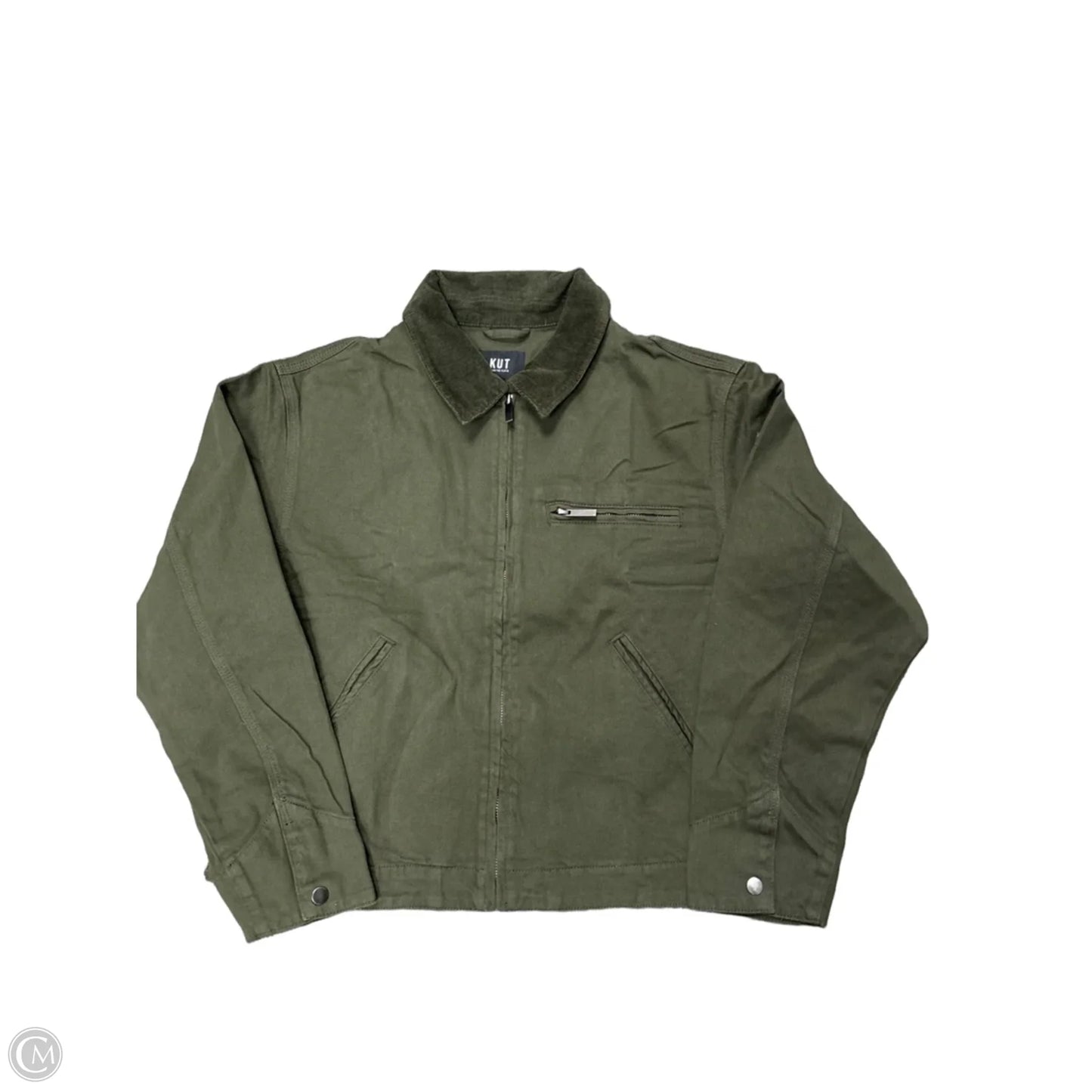 Jacket Denim By Kut In Green, Size: L