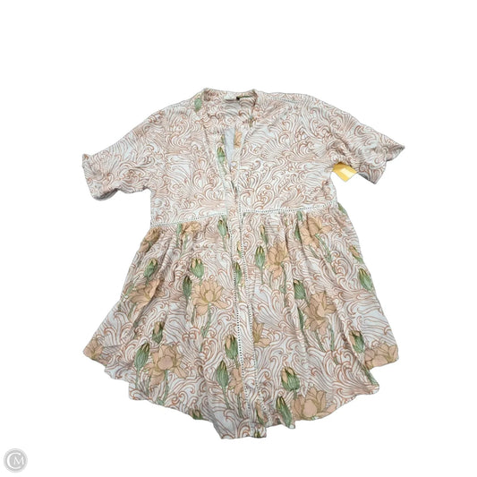 Top Short Sleeve By Anthropologie In Floral Print, Size: M