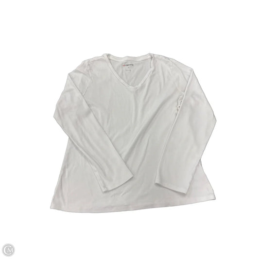 Top Long Sleeve Basic By Liz Claiborne In White, Size: Xl